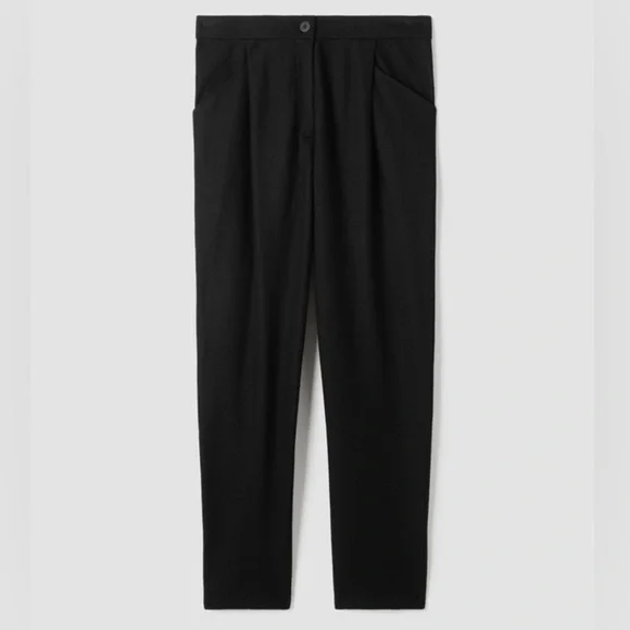 NWT Eileen Fisher Boiled Wool Jersey Carrot Pant Black M - Picture 4 of 16